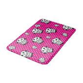 Moderne Roze Meisjesachtige Kawaii Cute Panda Beer Badmat (Gekanteld)