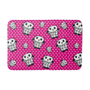 Moderne Roze Meisjesachtige Kawaii Cute Panda Beer Badmat