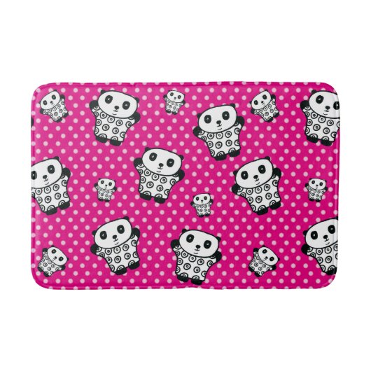 Moderne Roze Meisjesachtige Kawaii Cute Panda Beer Badmat (Voorkant)