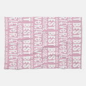 Moderne roze meisjescadeau voor beste lerarentypog theedoek (Horizontaal)