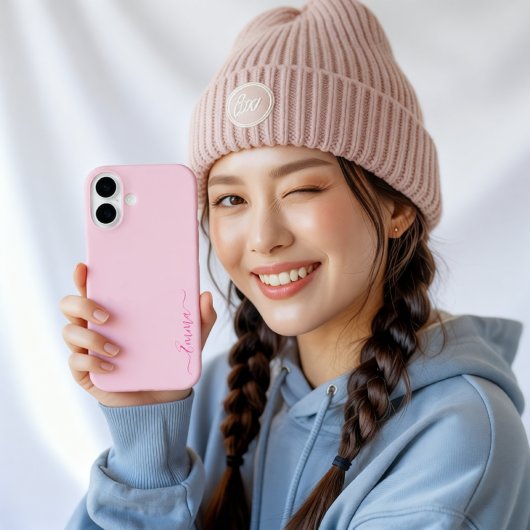 Moderne roze meisjesprint trendy Case-Mate iPhone case