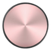 Moderne roze metalen blik hockey puck (Voorkant)