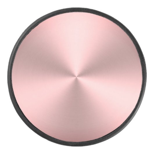 Moderne roze metalen blik hockey puck (Voorkant)