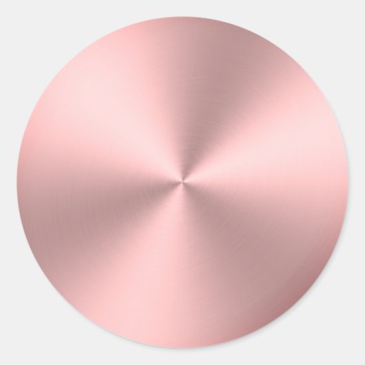 Moderne roze metalen blik ronde sticker (Voorkant)