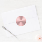 Moderne roze metalen blik ronde sticker (Envelop)