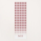 Moderne Roze Minimaal Gingham Patroon Monogram Yogamat (Voorkant)