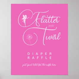 Moderne roze minimalistische airy diaper Raffle Poster