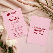 Moderne Roze Minimalistische Cocktail Bruiloft