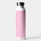 Moderne Roze Minimalistische Initiaal Monogram Waterfles (Links)