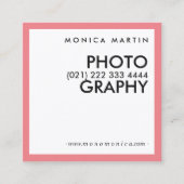 Moderne roze minimalistische kaarten vierkante visitekaartje (Voorkant)