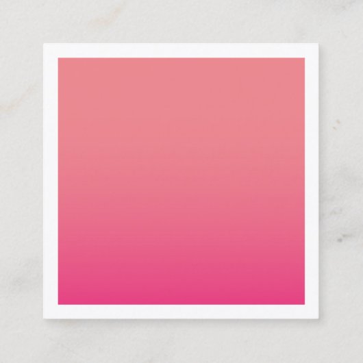 Moderne roze minimalistische kaarten vierkante visitekaartje (Achterkant)