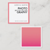 Moderne roze minimalistische kaarten vierkante visitekaartje (Voorkant / Achterkant)