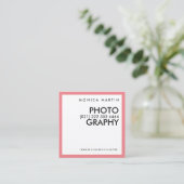 Moderne roze minimalistische kaarten vierkante visitekaartje (Staand voorkant)