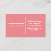 Moderne roze minimalistische naam en Initialen Visitekaartje (Achterkant)