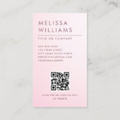 Moderne roze minimalistische professionele vertica visitekaartje (Achterkant)