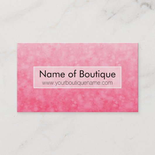 Moderne Roze Mode Boutique Soft Chic Bokeh Visitekaartje (Voorkant)
