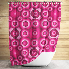 Moderne Roze Monochroom Geometrisch Patroon Douchegordijn