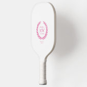Moderne Roze Monogram Aangepaste Naam Elegante kra Pickleball Paddle (Links)