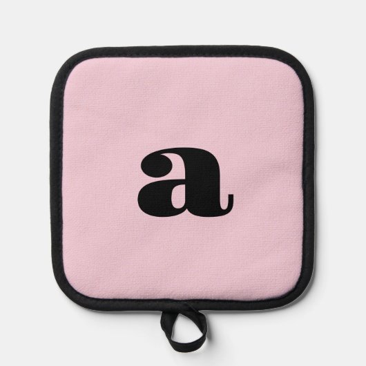 Moderne Roze Monogram Beginletter Pannenlap (Voorkant)