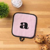Moderne Roze Monogram Beginletter Pannenlap (Top down)