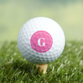 Moderne roze monogram blote Initialen vrouwen Golfballen