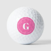 Moderne roze monogram blote Initialen vrouwen Golfballen (Voorkant)
