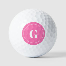 Moderne roze monogram blote Initialen vrouwen Golfballen