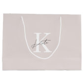 Moderne roze monogram bruidsmeisje voorstel cadeau groot cadeauzakje (Achterkant)