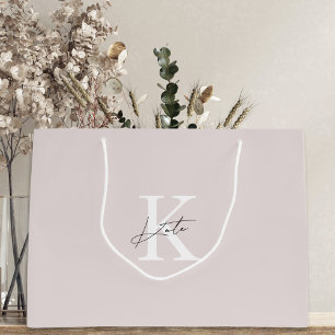 Moderne Roze Monogram Bruidsmeisje voorstel Gift B Groot Cadeauzakje