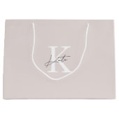 Moderne roze monogram bruidsmeisje voorstelcadeaut groot cadeauzakje (Voorkant)