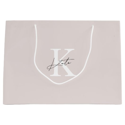 Moderne roze monogram bruidsmeisje voorstelcadeaut groot cadeauzakje (Voorkant)
