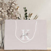 Moderne roze monogram bruidsmeisje voorstelcadeaut groot cadeauzakje