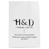 Moderne Roze Monogram Bruiloft Welkom Gast Medium Cadeauzakje (Voorkant)