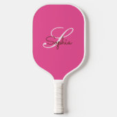 Moderne roze monogram - Gepersonaliseerde naam Pickleball Paddle (Voorkant)