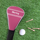 Moderne Roze Monogram Golfer Naam Sjabloon Golfheadcover