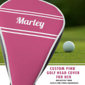 Moderne Roze Monogram Golfer Naam Sjabloon Golfheadcover