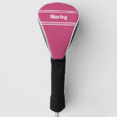 Moderne Roze Monogram Golfer Naam Sjabloon Golfheadcover (Voorkant)