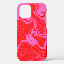 Moderne roze monogram Hoesje-Mate iPhone Case