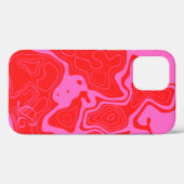 Moderne roze monogram Hoesje-Mate iPhone Case (Achterkant (horizontaal))