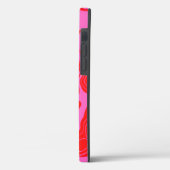 Moderne roze monogram Hoesje-Mate iPhone Case (Achterkant / Links)