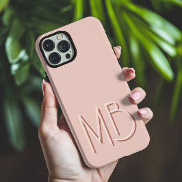 Moderne Roze Monogram Initiaal Letters Modern iPhone 16 Pro Max Hoesje