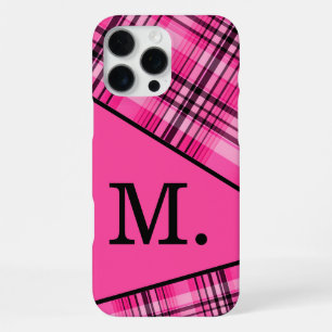 Moderne Roze Monogram iPhone 16 Pro Max Hoesje