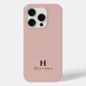 Moderne Roze Monogram Naam Case-Mate iPhone Case (Achterkant)