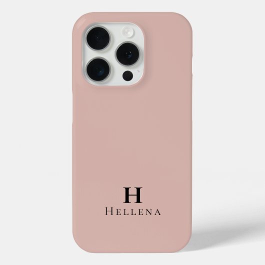 Moderne Roze Monogram Naam Case-Mate iPhone Case (Achterkant)