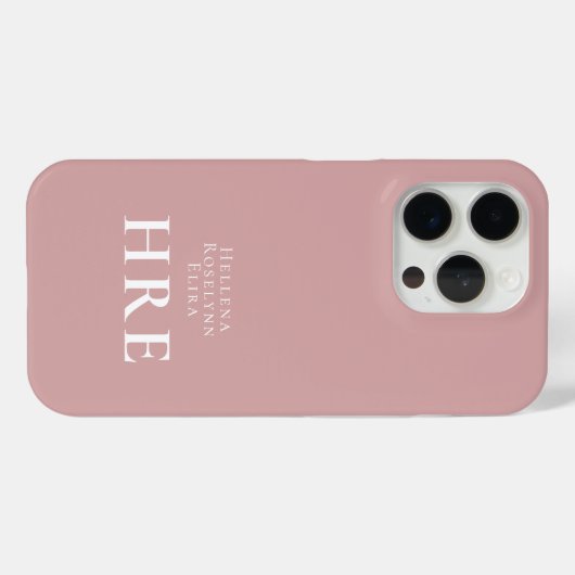 Moderne Roze Monogram Naam Case-Mate iPhone Case (Achterkant (horizontaal))