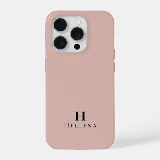 Moderne Roze Monogram Naam iPhone Hoesje (Achterkant)