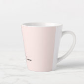 Moderne Roze Monogram Naam Typografie Latte Mok (Rechts)