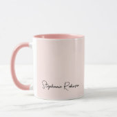 Moderne Roze Monogram Namenshandtekening Schrift Mok (Links)