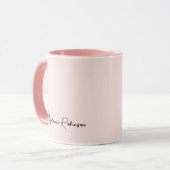 Moderne Roze Monogram Namenshandtekening Schrift Mok (Voorkant links)