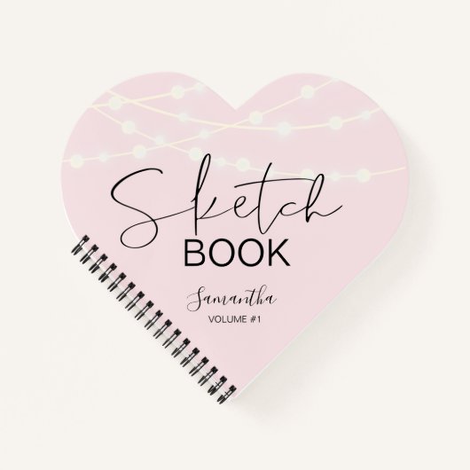 Moderne Roze Monogram Namensschetsboek Notitieboek (Voorkant)